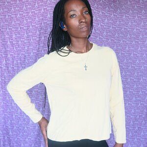 L.L. Bean long sleeve sleeves sleeved basic blouse in yellow size medium.
